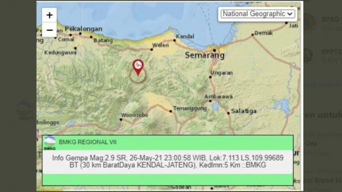 Gempa Bumi Magnitudo 2,2 Guncang Kendal, Jawa Tengah
