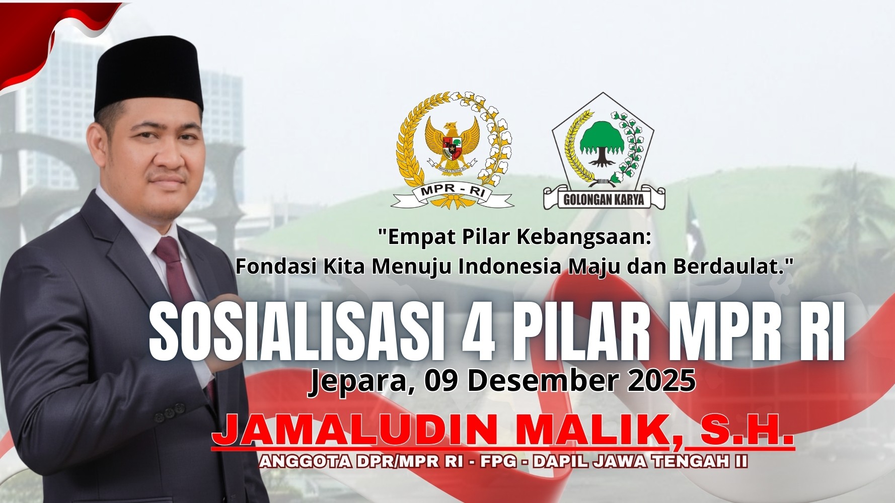 Jamaludin Malik Gelar Sosialisasi Empat Pilar MPR RI di Jepara